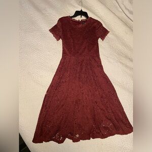 Burgundy lace dress